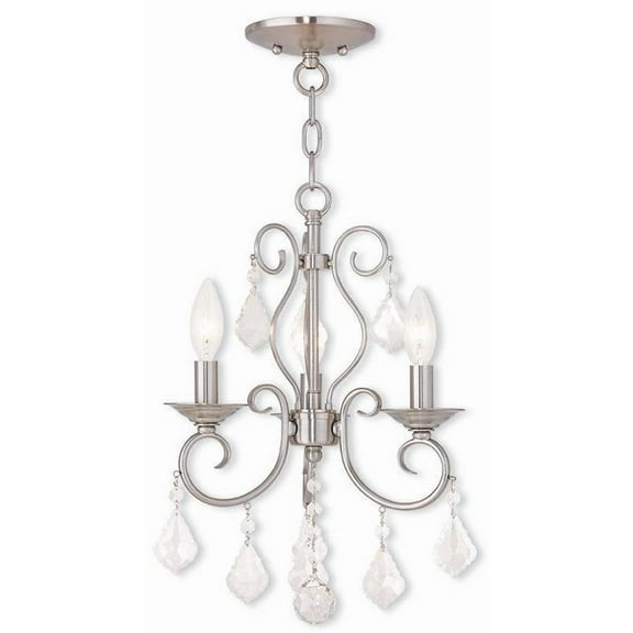 3 Light Convertible Mini Chandelier in French Country Style 12 inches Wide By 17 inches High Bailey Street Home 218-Bel-1875383