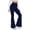 Navy, variant on Patlollav Sports Pants Womens Casual Slim High Elastic Waist Solid Color Yoga Flare Pants