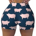 thumbnail image 2 of Logiee Pig 1 Print Women's Biker Shorts,Workout Gym Shorts,Scrunch Shorts,Tummy Control Hidden Scrunch Running Yoga Shorts-X-Large, 2 of 8
