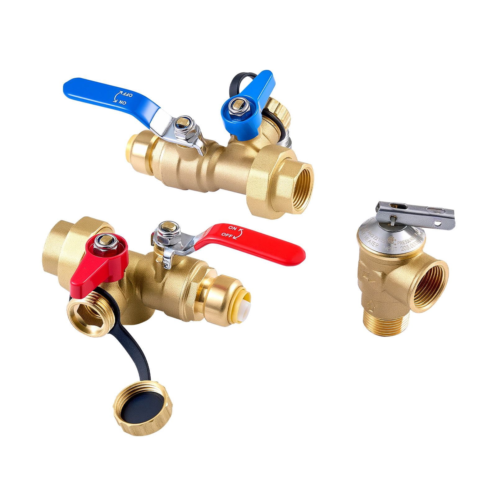 Tankless Water Heater Installation Kit Isolation Service Valve 3/4" Lead-Free Brass SUS304 for Gas Tankless Water Heaters