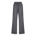 thumbnail image 4 of Womens Casual Cotton Linen Pants Lightweight Summer Relax Fit Elastic Waist Plus Size Solid Lounge Long Trousers, 2025 Under 10 Dollar Limited Time, 4 of 4