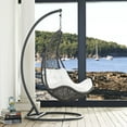 thumbnail image 4 of Modway Abate Wicker Rattan Outdoor Patio Swing Chair in Gray White, 4 of 4