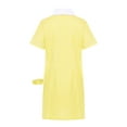 thumbnail image 4 of LiiYii Robe d'Uniforme Scolaire à Carreaux Vichy pour Filles, Col Rabattu, Manches Courtes, Ourlet Plissé, Robe Trapèze avec Bandeau, Jaune, 6, 4 of 6