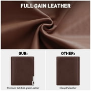 Cshidworld Mens Full Grain Leather Wallet – Mens Ultra-Slim RFID Blocking Card Holder – Mens Bifold Wallet – Compact and Durable – 7 Card Slots and 1 ID Window (Coffee)