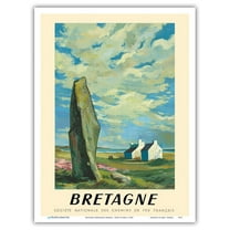 Brittany (Bretagne) - Northwest France - French National Railways (SNCF) - Vintage Railroad Travel Poster by Abel c.1947 - Master Art Print (Unframed) 9in x 12in