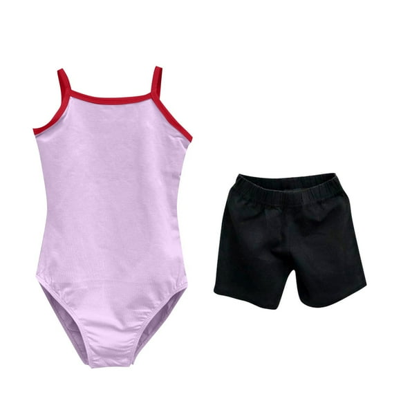 Pitauce Girl's Spaghetti Strap Leotard Camisole Ballet Gymnastic Bodysuit Activewear Ballerina Dancewear