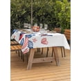 thumbnail image 3 of Outdoor Tablecloths with Umbrella Hole & Zipper, Independence Day 54x80 Inch Tablecloth Rectangle, Flag Balloons Butterflies Watercolor Waterproof Table Cloth, Patio/Pool/Picnic Table Covers, 3 of 8