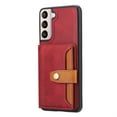 thumbnail image 2 of SaniMore for Samsung Galaxy S21 Case, PU Leather Shockproof Inner Shell with Wallet Card Slots Flip Kickstand Shockproof Retro Anti-scractch Drop-resistant Shell for Samsung S21(6.2“ 2021) - Red, 2 of 6