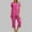 2# Hot Pink cheap stuff under 5 dollars, variant on Pajama Sets For Women Soft 2 Pieces Outfit Short Sleeve Round Neck Tops Shirts Capris Pant Loungewear Lounge Pjs Set