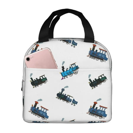 Insulated Lunch Bag for Women Men - color Train Pattern Leakproof Cooler Lunch Box for Women Men  Lunch Tote Bags for Work School Picnic Travel