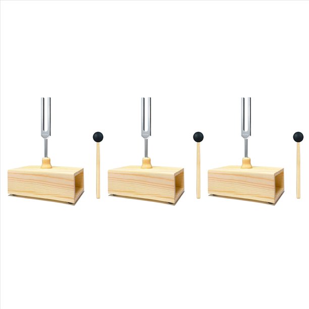 3X DipasóN de 432 Hz con Caja de Resonancia, para CuracióN con Sonido, EnseñAnza de Resonancia del DiapasóN, Pruebas de AudicióN, MeditacióN