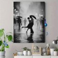 thumbnail image 4 of Romantic Couple Dancing in Rain Silhouette Canvas Print Wall Art for Living Room Bedroom Wedding Anniversary Hotel Coffee Shop Decor, 4 of 8