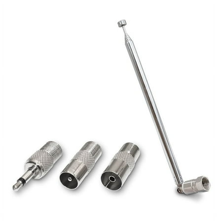 1set Telescopic FM Radio Antenna Rod Antenna 3.5mm Adapter MAV Stereo Receiver F Type Male Plug 7 Sections Antenna