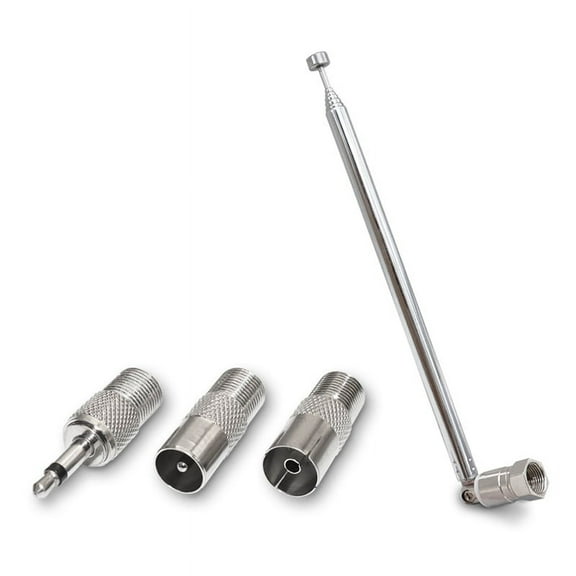 1set Telescopic FM Radio Antenna Rod Antenna 3.5mm Adapter MAV Stereo Receiver F Type Male Plug 7 Sections Antenna