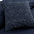 thumbnail image 4 of Chezmoi Collection 7-Piece Navy Paisley Floral Embroidery Comforter Set, King, 4 of 8