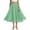 Green, variant on Casual Large Solid Elastic Waist Flax A-Line Ankle Summer Skirt Dresses for Women