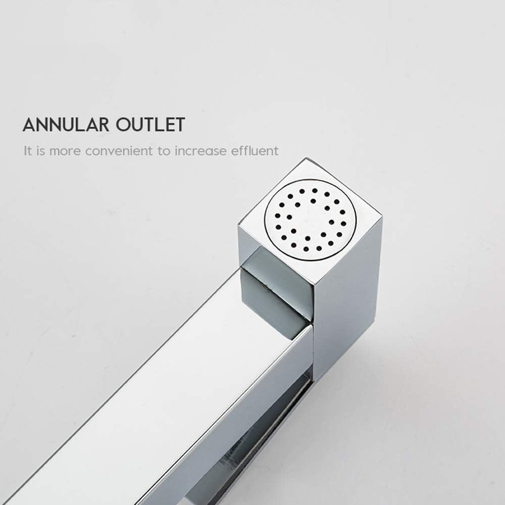 Handheld Bidet Sprayer for Toilet, Chrome Baby Cloth Diaper Washer Set Brass Bathroom Sprayer Kit Wall Mounted Bathroom Bidet Faucet with Anti Leaking Hose, Hot and Cold Water