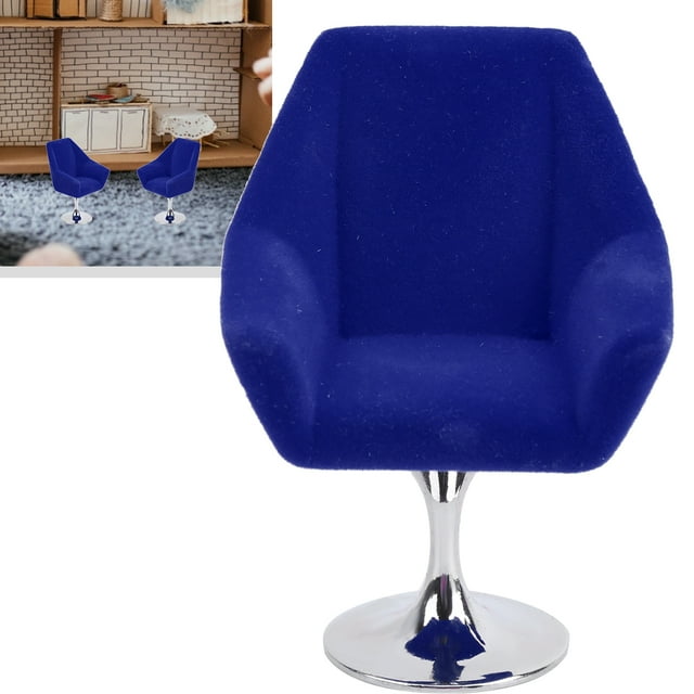 Keenso Mini Fauteuil de Mobilier pour Maison de Poupée Miniature 1:12, Accessoires de Chaise Pivotante en Flocage, Mini Chaise de Poupée, Chaise de Maison de Poupée en Flocage