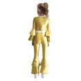 thumbnail image 4 of Aislor Girls Retro 70s Hippie Star Dancewear Metallic Bell Long Sleeve One Piece Jumpsuits Gold 6, 4 of 7