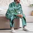 thumbnail image 7 of Lsque Teal Cactus Pattern Long Sleeve Pajama Set for Men - Soft 2-Piece Sleepwear and Loungewear Set with Pockets, Comfy Nightwear-XX-Large, 7 of 7