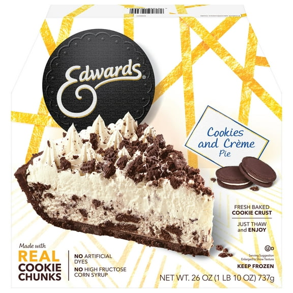Edwards Premium Desserts Frozen Cookies and Crème Pie, 26.0 oz