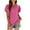 Hot Pink, variant on Fesfesfes Raglan Shirt Womens Summer Casual Color Round Neck Short Sleeve Pullover Tops Blouses Womens Summer Tops 6(M)