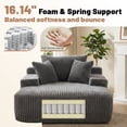thumbnail image 4 of 66 Inch Chaise Lounge Chair for Indoor Use, Oversized Corduroy Upholstered Boneless Sofa Bed, Deep Seat Sleeper Couch, No Assembly Required，800lb Support gray, 4 of 9