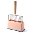 thumbnail image 1 of Pala de arena para gatos de Metal con soporte, pala para excrementos de gatito de tamizado rápido, soporte para pala para arena de gatos para cajas de arena para gatos, 1 of 6