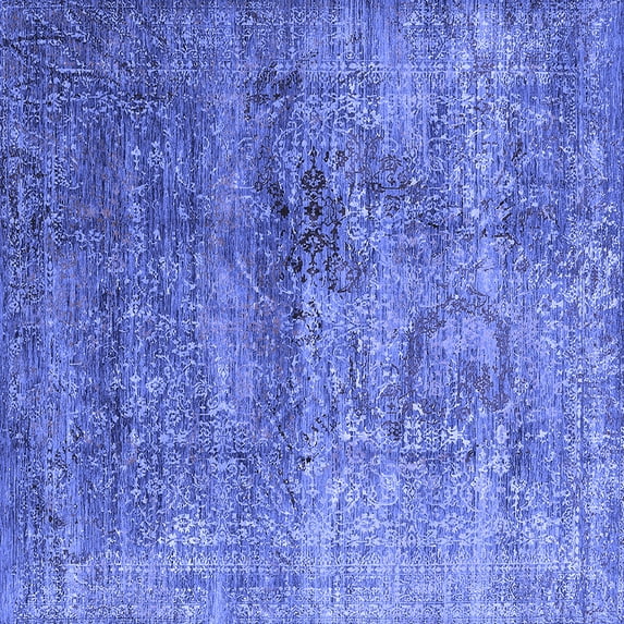 Ahgly Company Indoor Square Oriental Blue Industrial Area Rugs, 6' Square