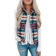 thumbnail image 3 of Tie Dye Fleece Vest Sleeveless with Zipper Ethnic Pattern Print Vest Outwear Warm Soft Fleece Vest Ethnic Pink XL, 3 of 6