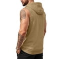thumbnail image 3 of Dresfit Tank Tops for Men Zip Up Sleeveless Hoodie Quarter Zip Hooded Hawaiian Shirts 2026 Summer Oversized Cut Off Lightweight Active Sweatshirt Earthy Yellow XL, 3 of 4