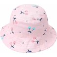 thumbnail image 2 of BRILLAR Gorro Bob de viaje de playa con protección solar plegable de algodón para bebé, rosa, 1 pieza, circunferencia de la cabeza 50 cm, 2 of 5