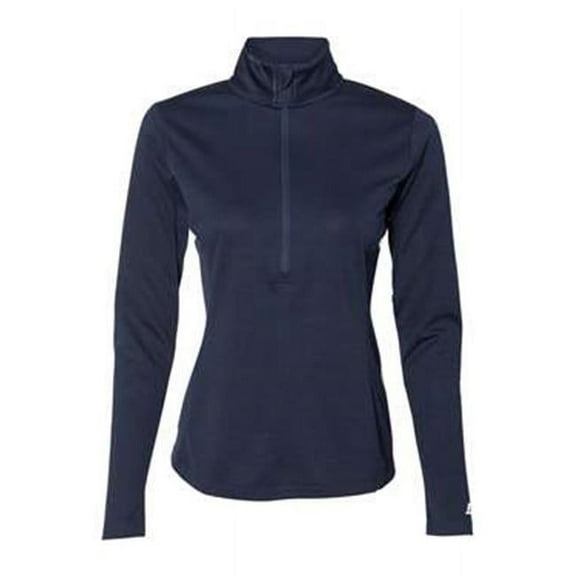 Russell Athletic B62734656 Womens Striated Quarter-Zip Pullover, Navy - Extra Large