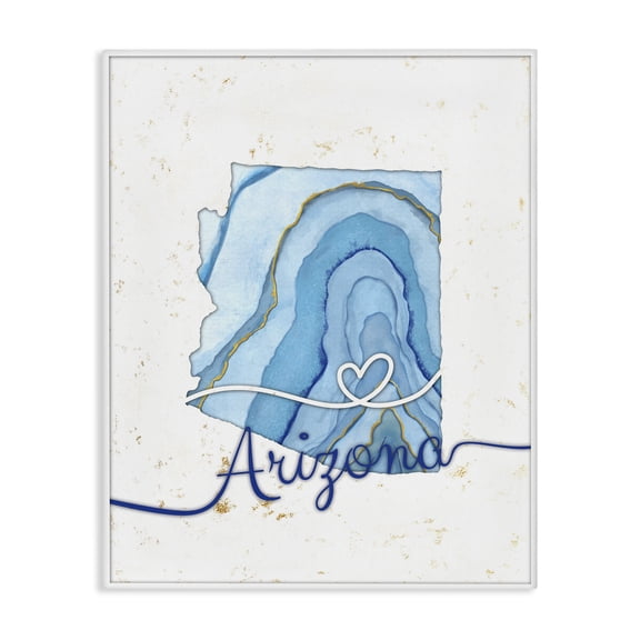 Stupell Industries Contemporary Arizona Agate Blue US State Design Canvas Art, 24 x 30, by Ziwei Li