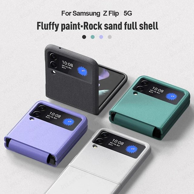 Fluff Paint Sandstone Texture Hinge Protection Phone Case Compatible With Samsung Galaxy Z Flip 4