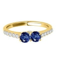 thumbnail image 2 of Mauli Jewels Rings for Women 1.10 Carat Two Stone Diamond And Sapphire Ring Prong-Setting 14k Yellow Gold, 2 of 6