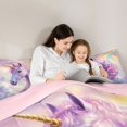 thumbnail image 5 of Manfei White Cloud 7-Piece King Bedding,Cute Unicorn King Bed in a Bag,Pink,Pink Reversible, 5 of 7