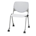 thumbnail image 6 of KFI Studios KOOL Armless Stacking Chair with Casters, White Back, Pink Seat, 6 of 7