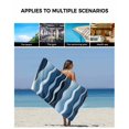 thumbnail image 5 of Abstract Blue Moire Towel Set of 3, Soft Microfiber Bath Towels, Hand Towel, Washcloths, Gradient Coastal Ocean Geometric Waves Quick-Dry Absorbent Towels for Bathroom Kitchen Hotel Beach Gym Spa, 5 of 7