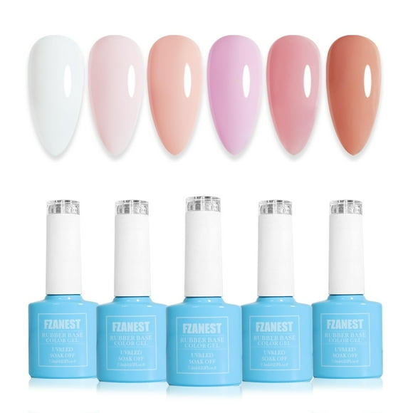 Set de gel para uñas FZANEST Hema Free Rubber Base Builder, 6 colores