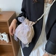 thumbnail image 4 of Vjnyvs Lace Bow Tote Bag White Pearl Handle Bag Evening Clutch Bag Summer Bucket Crossbody Bag Women Supply for Daily Matching, 4 of 7