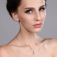 thumbnail image 3 of Gem Stone King 925 Sterling Silver Sky Blue Topaz and Red Ruby Pendant and Earrings Jewelry Set for Women (14.55 Cttw, Round 10MM, Gemstone November Birthstone, with 18 inch Silver Chain), 3 of 3