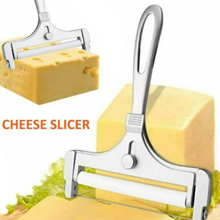 

Adjustable Thickness Cheese Slicer - Stainless Steel Hand Held Cheese Cutter(Silver)