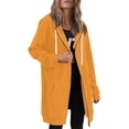 thumbnail image 2 of Zip Up Hoodies Womens Long Sleeve Long Tunic Sweatshirts Oversized Fleece Casual 2026 Fall Jacket Coat with Pocket Yellow M, 2 of 7