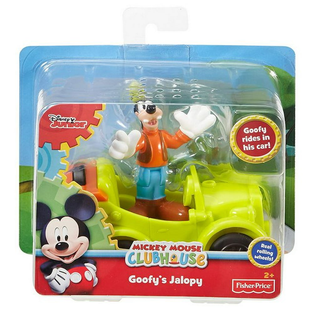 Disney Mickey Mouse Clubhouse Goofy Figure w/ Jalopy Toy Car - (Fisher-Price) - Walmart.com