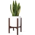 thumbnail image 1 of FFIY Plant Stand Mid Century Wood Flower Pot Holder (Plant Pot NOT Included) Modern Potted Stand Indoor Display Rack Rustic Decor, Up to 10 Inch Planter, Brown, 1 of 8
