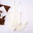 thumbnail image 2 of Zwiiyzr Infant Baby Girl Boy Ribbed Leggings Suspender Pants Overalls 6 Months-4 Years Toddlers High Waist Knit Tights Pantyhose Socks Winter Warm Stockings White, 2 of 3