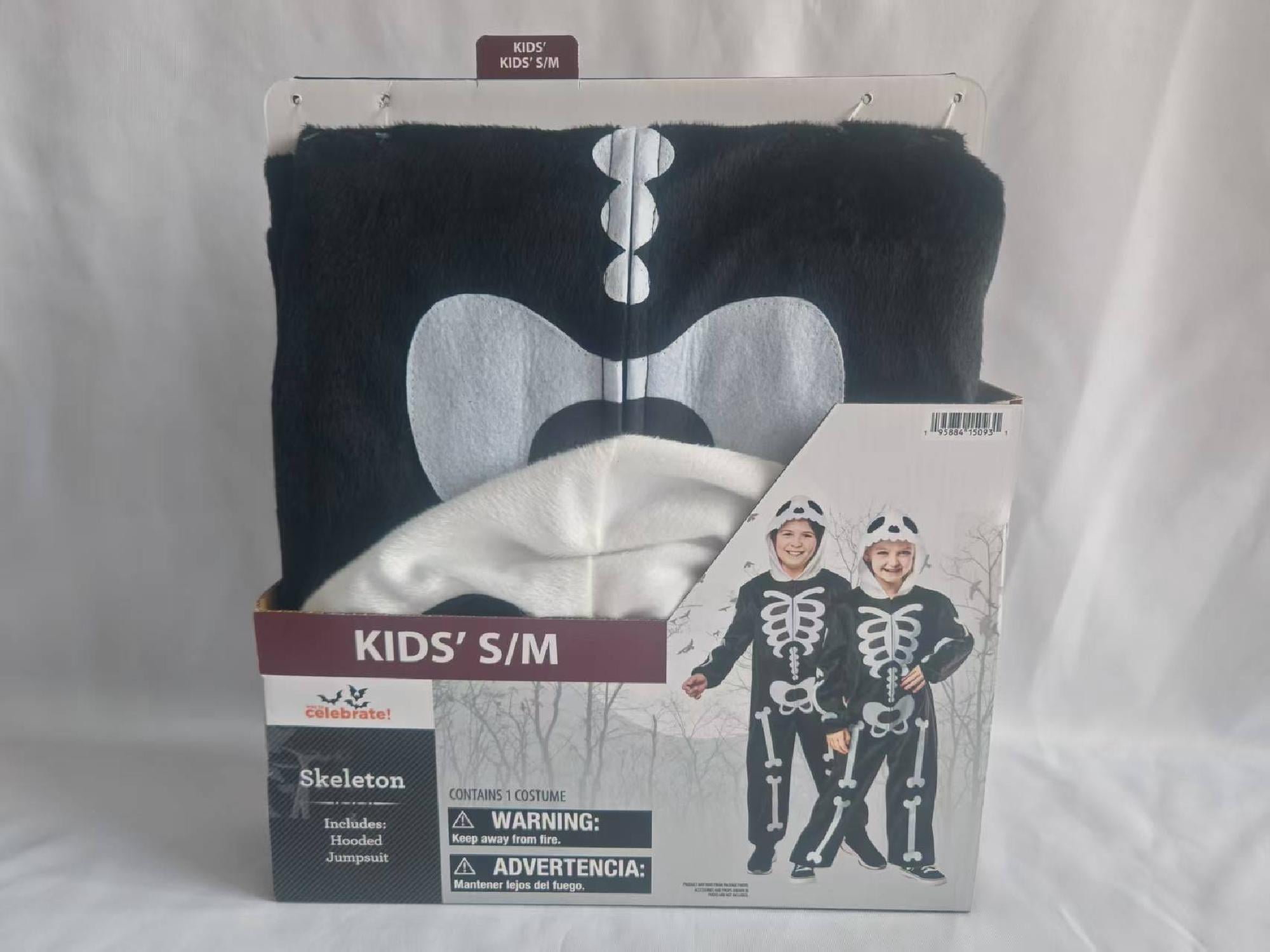 Skeleton Jumpsuit Halloween Costume for Children, Boy's Size XS (4/5), by Way to Celebrate
