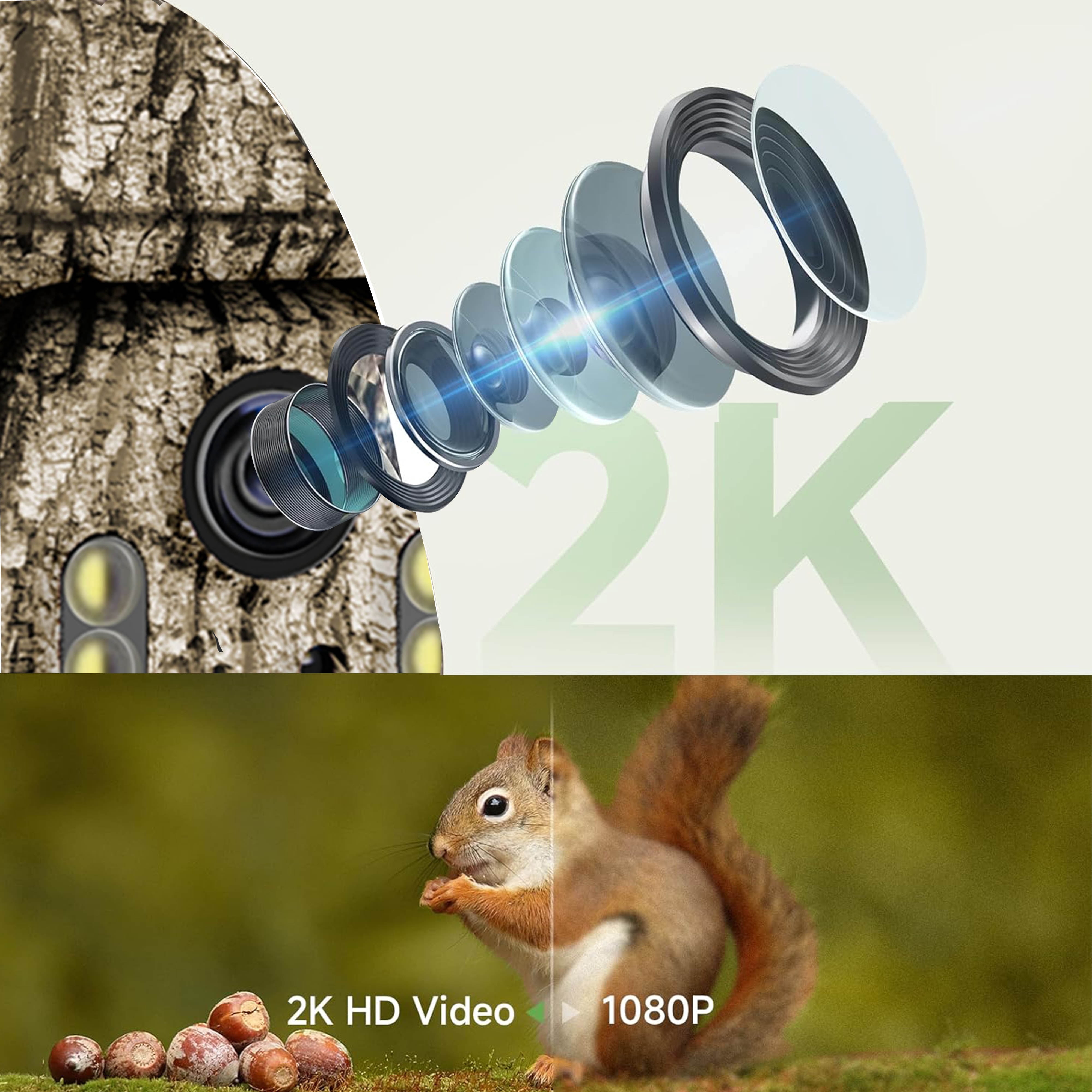 GMOX 4G LTE Cellular Solar Security Camera, Camouflage Wireless PTZ Outdoor Camera, 360° View, 2K Color Night Vision, No WiFi Needed for Farm & Hunting