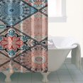 thumbnail image 5 of Small Stall Narrow Shower Curtain 36"W x 72"L – Tropical Bohemian Leaves, Mid-Century Abstract Boho Botanical Bathroom Decor, Vintage Floral Palm Leaf Pattern, Rustic Tribal Folk Style, 5 of 5
